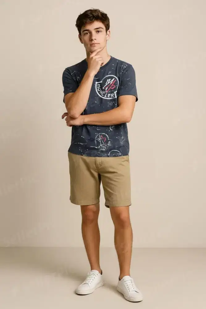 T-shirt Moncler Big Logo navy colour Size M