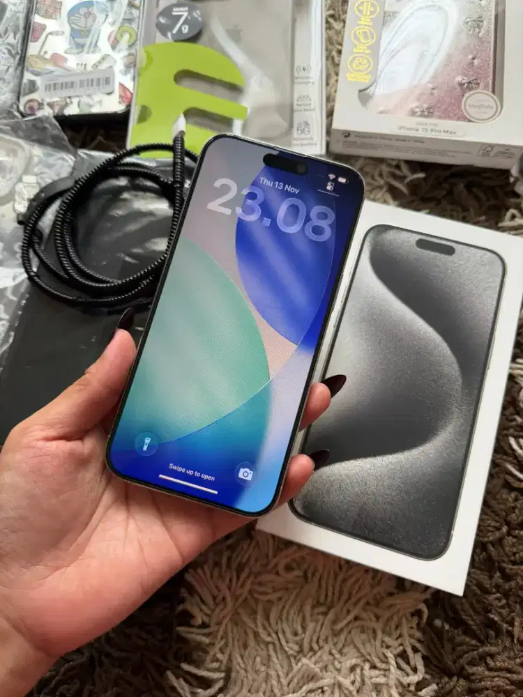 IPHONE 15PROMAX WHITE TITANIUM BH92%