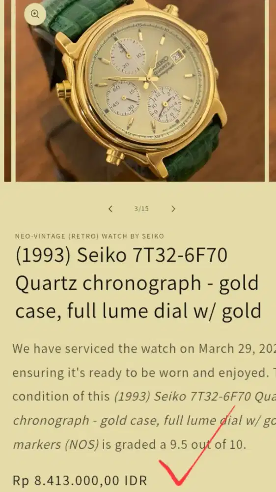 Vintage SEIKO ALarm Chronograph 7T32-6F70 WR50M All Original