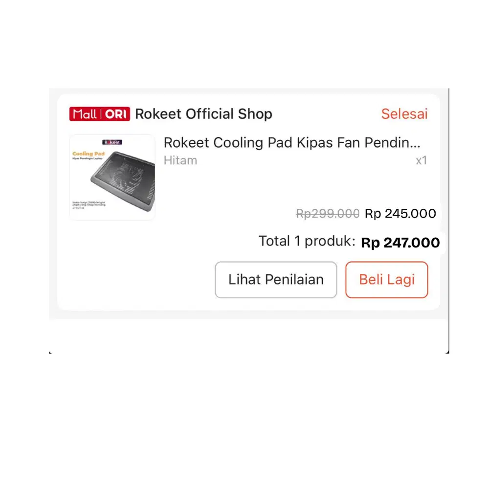 Rokeet Colling Laptop Kipas Fan Pendingin