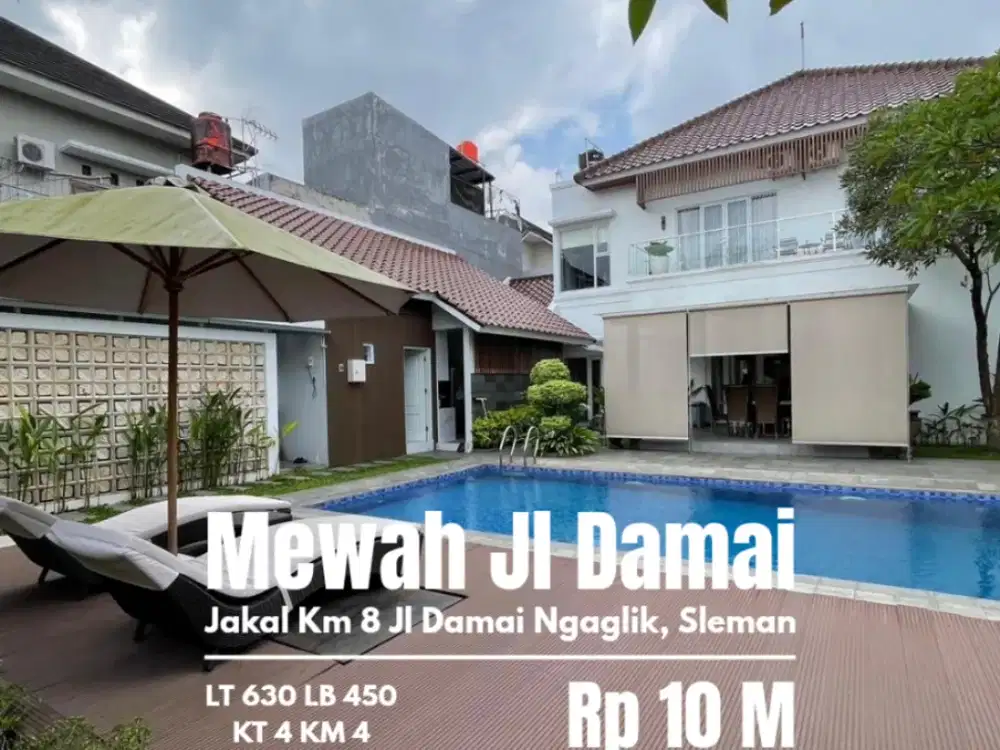 Rumah mewah kolam renang jl damai jakal km 8