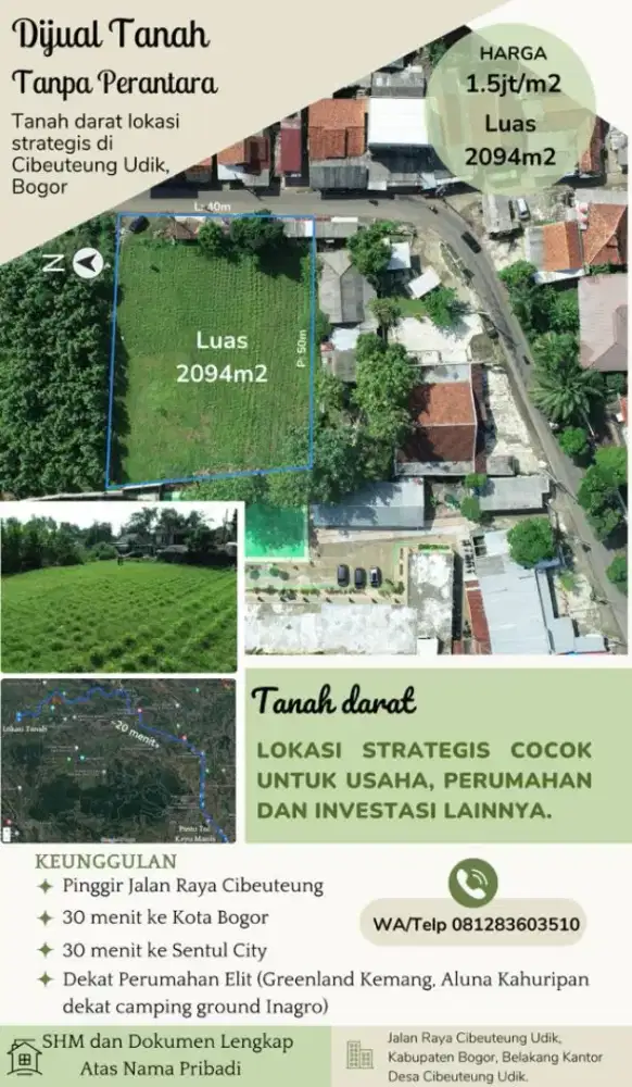 Dijual Cepat Tanah di Ciseeng, Bogor