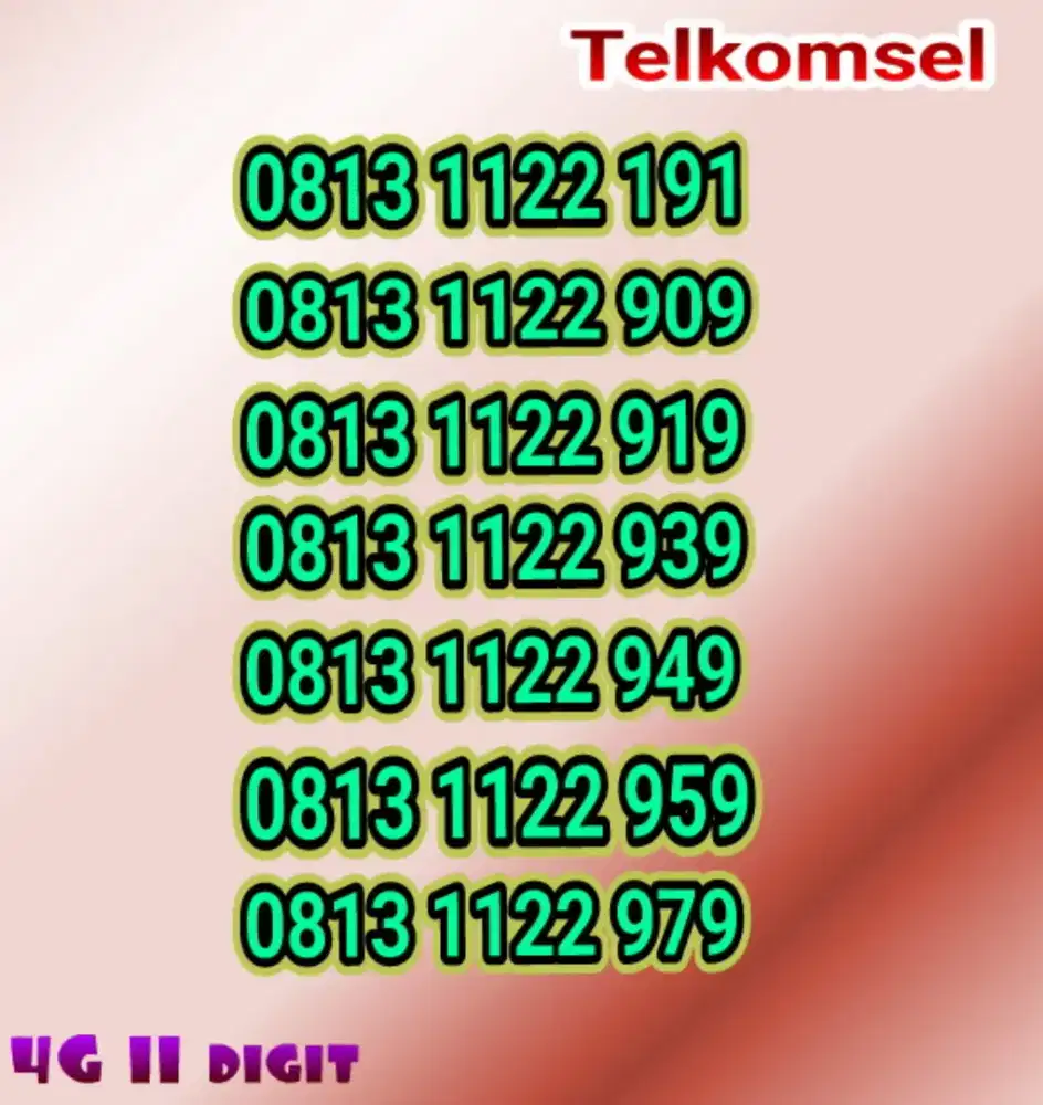 Perdana simpati rapi 11 digit murah saja