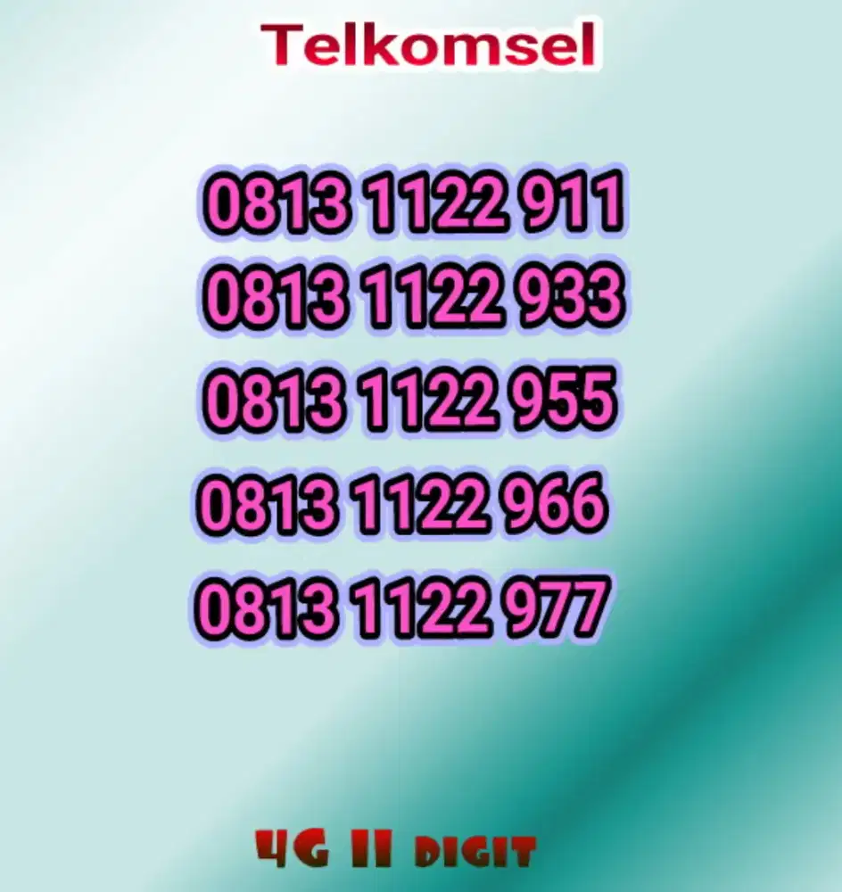 Nomer simpati cantik rapi 11digit