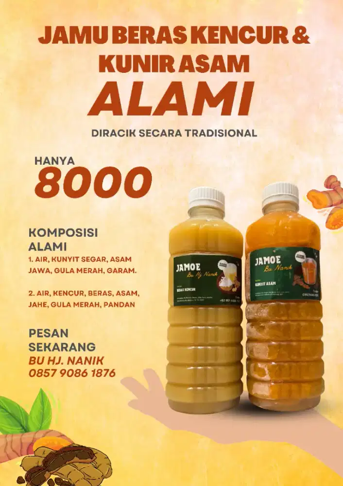 Minuman Sehat Alami – Beras Kencur & Kunir Asam – Antar Malang