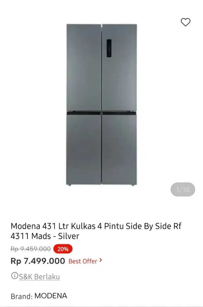 Modena kulkas 4 pintu