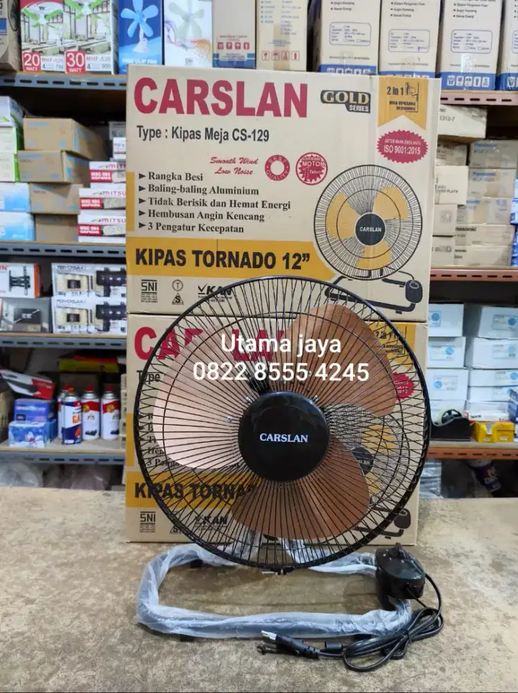 KIPAS ANGIN TORNADO 12 INCH CARSLAN 2IN1 (BARU)