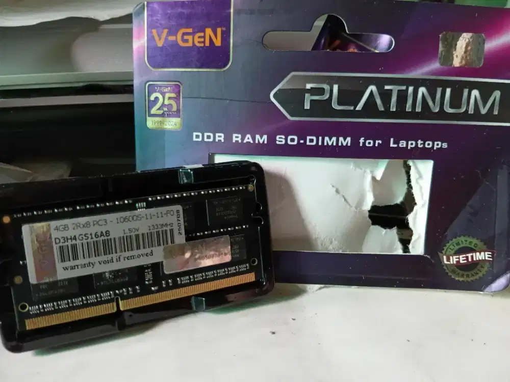 RAM Laptop SODIMM DDR3 4GB V GEN PLATINUM 2Rx8 10600s 1333MHz