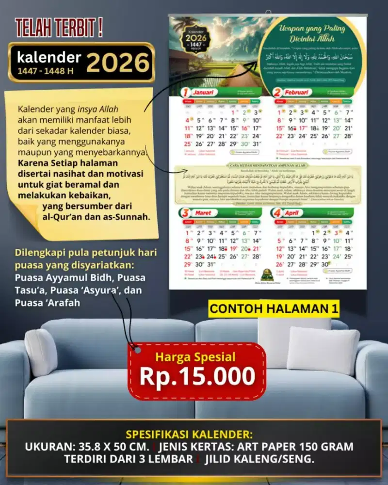 Kalender 2026 sisa stock sedikit lagi