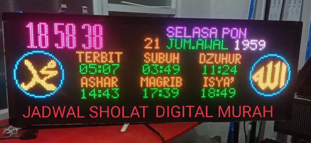 LED Jadwal sholat digital masjid dan running text