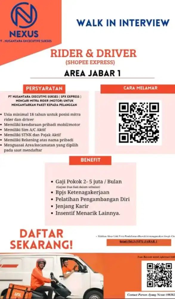 Kurir paket mobil motor