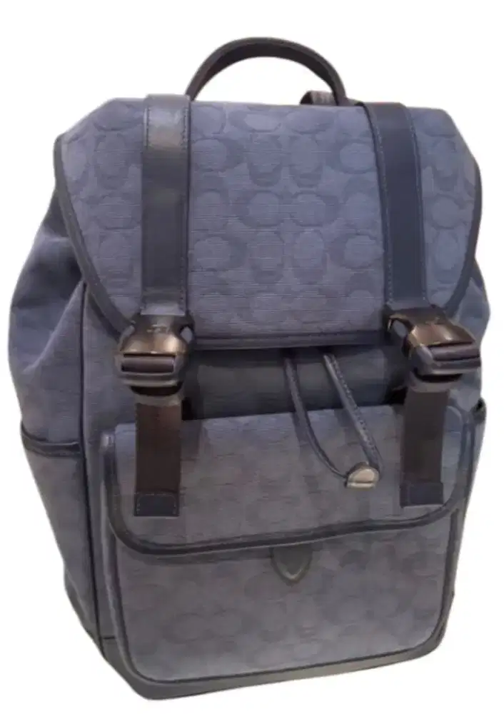 COACH LEAGUE FLAP BACKPACK IN SIGNATURE COTTON JACQUARD