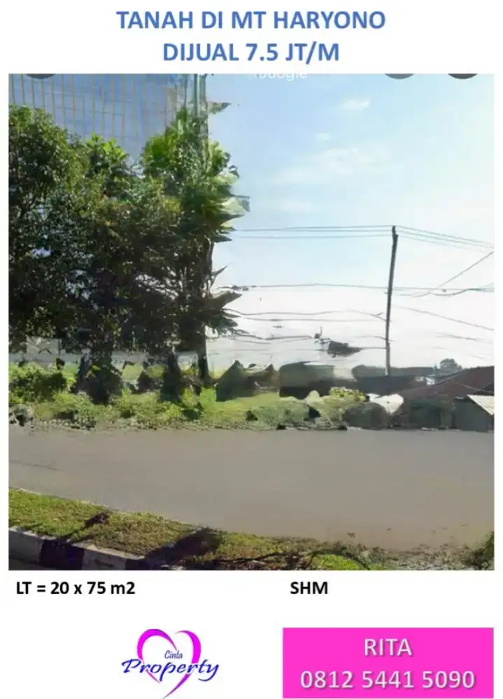DIJUAL TANAH DI MT. HARYONO