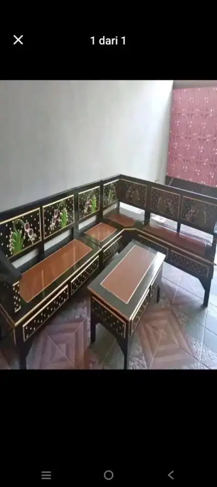 Kursi sudut leter L kayu