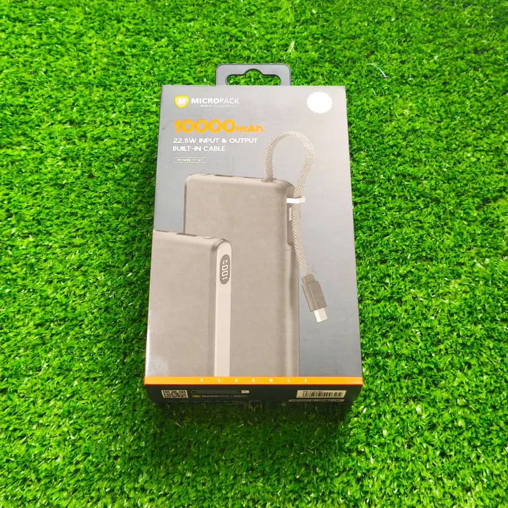 Powerbank Micropack 10,000 mAh 22,5W input & output Built-in Cable New