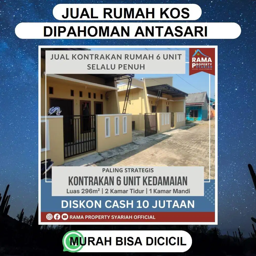 KONTRAKAN SIAP HUNI LOKASI STRATEGIS DEKAT DEKAT ANTASARI