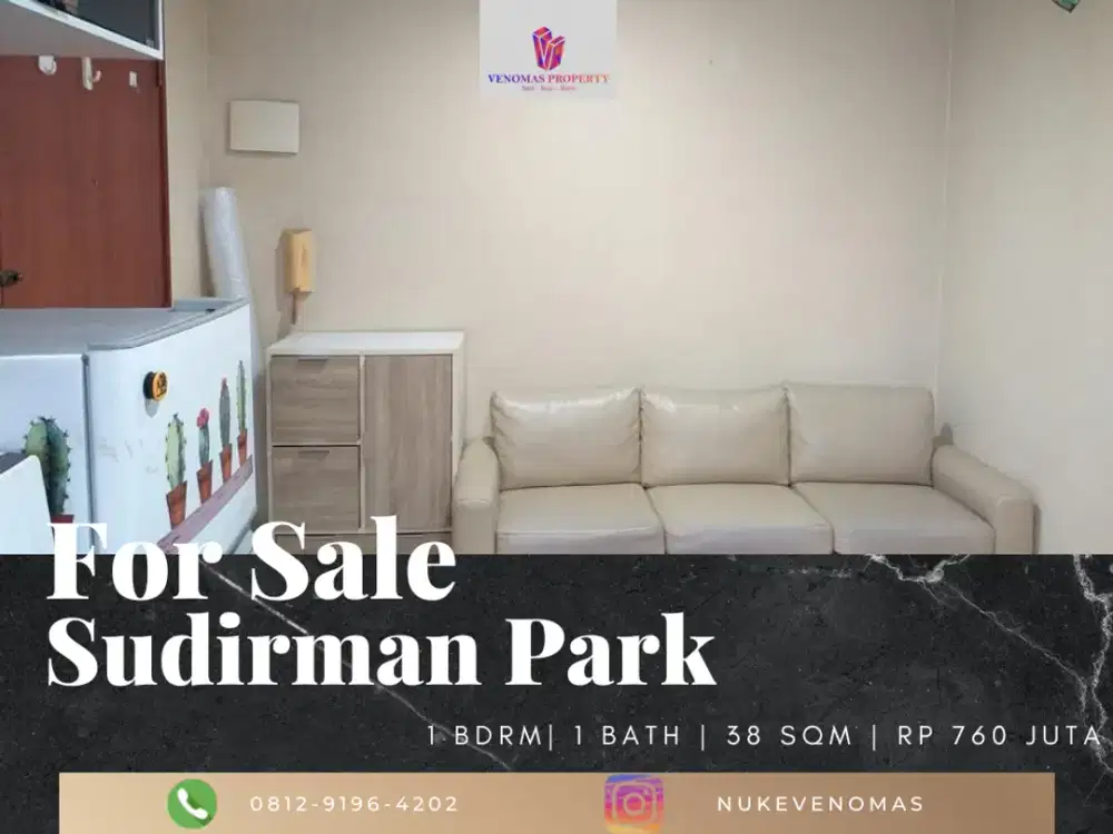 Dijual Apartment Sudirman Park 1br Lantai Ground Full Furnished