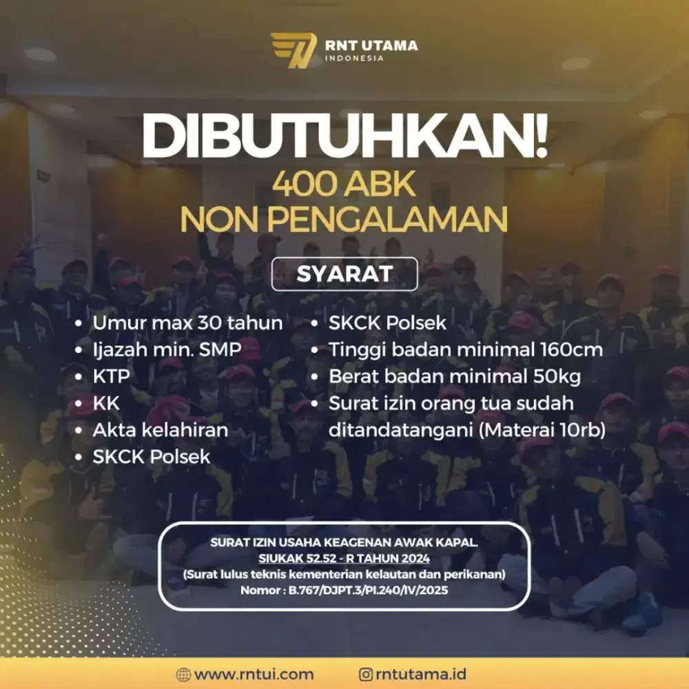 DIBUTUHKAN TENAGA KERJA PRIA