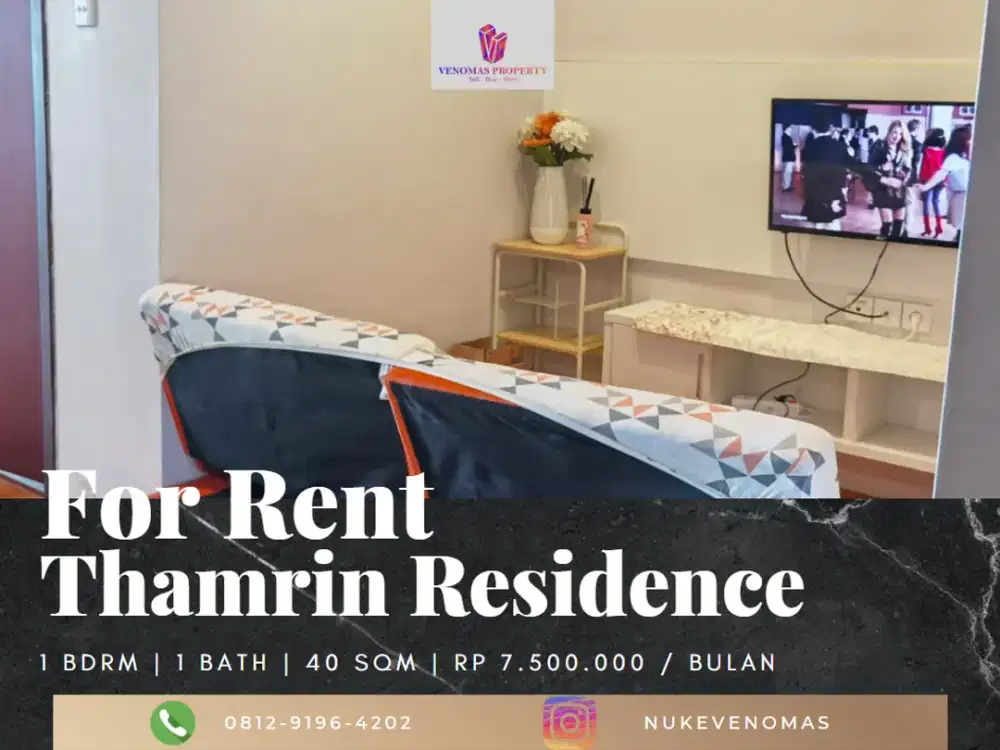 Disewakan Apartemen Thamrin Residence 1 Bedroom Furnished View Pool