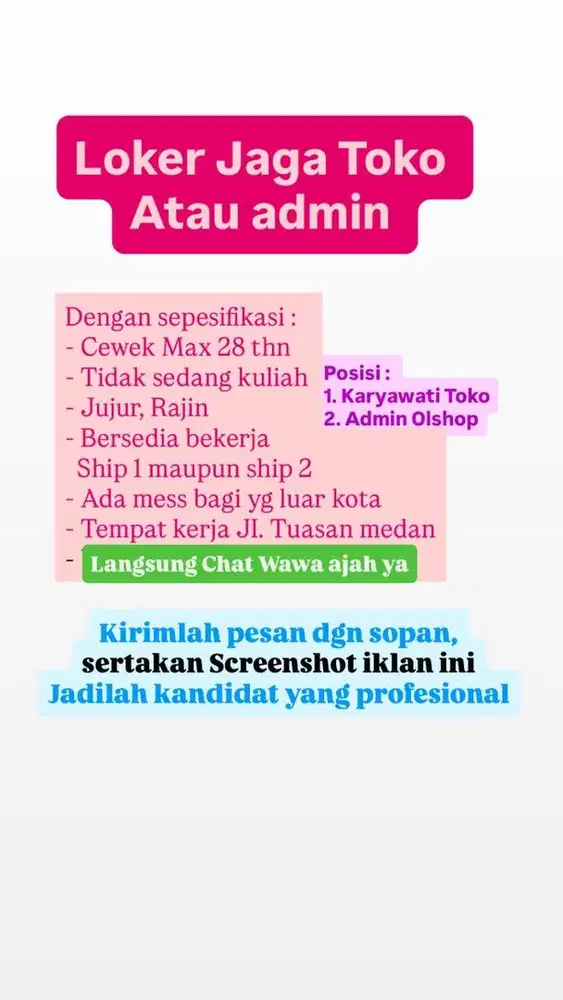 Loker Jaga Toko