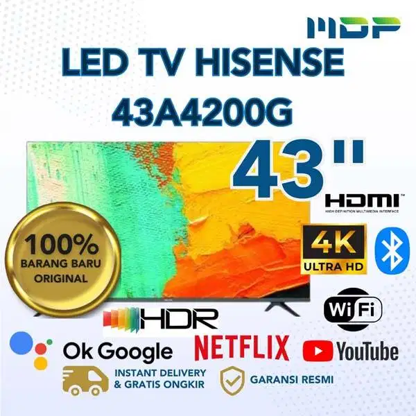 LED TV HISENSE ANDROID FHD BLUETOOTH 43 INCH - 43 A 4200 G