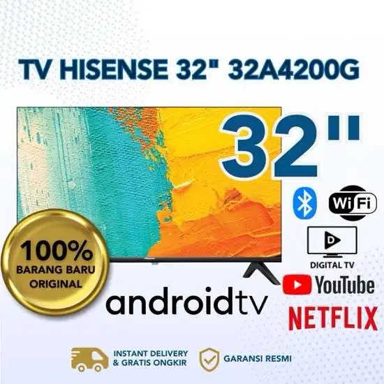 LED TV HISENSE ANDROID HD BLUETOOTH 32 INCH - 32 A 4200 G FREE BRACKET