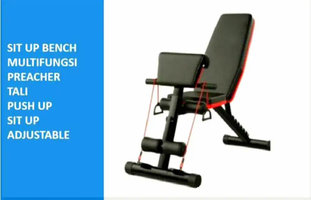 Bangku Bench Sit Up Adjustable Multifungsi + Preacher  barang baru