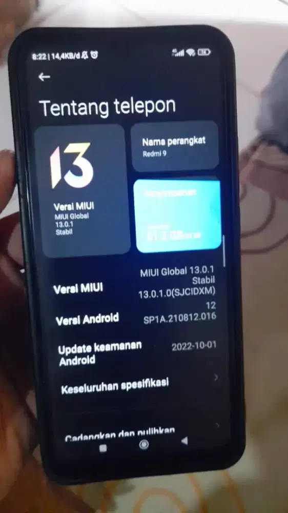 Jual hp xiomiRedmi 9 Ram 4/64 650 nego batre aman kuat lama