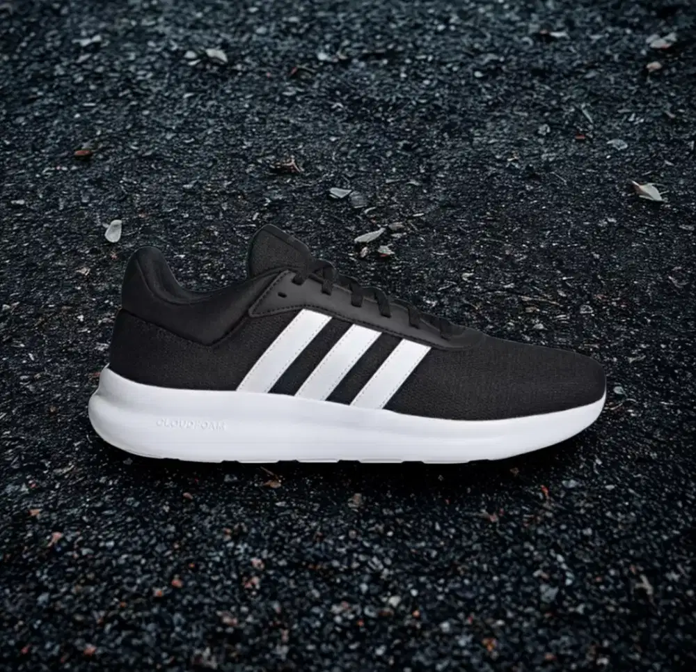 Sepatu Adidas lite racer 4.0 black white BNIB 100% Original - 42