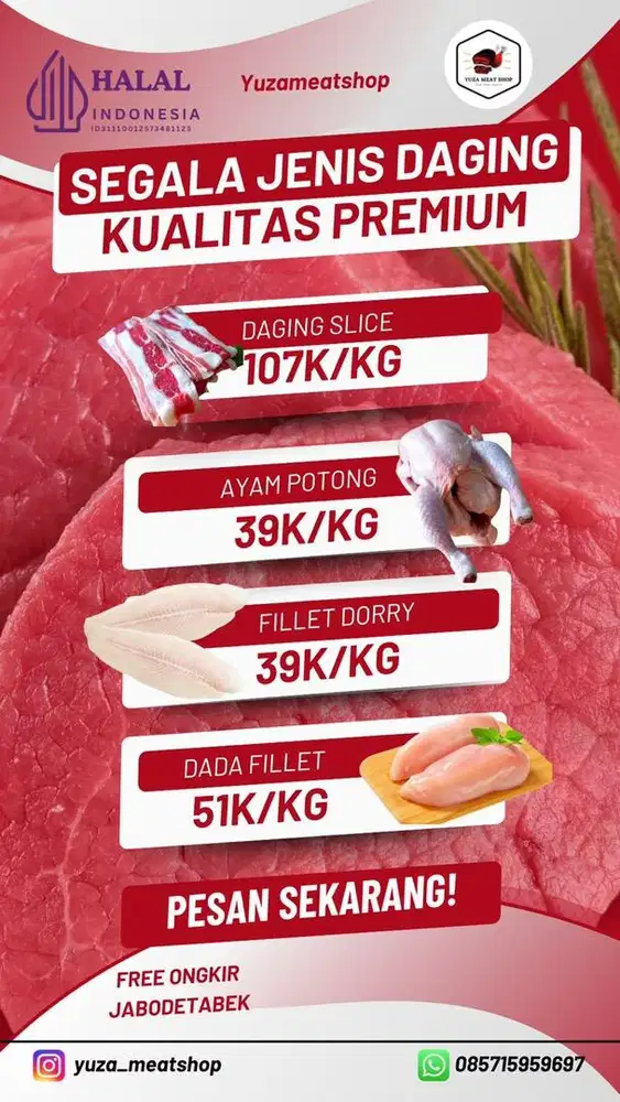 supplier Daging Fresh frozen & Halal Sertifikat Resmi