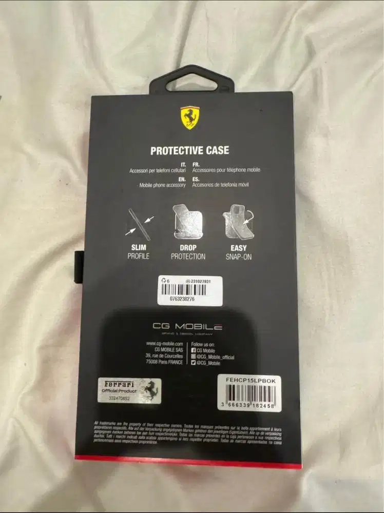 Casing Official Ferrari, Iphone 15 Pro (Mall Ori), (Baru)