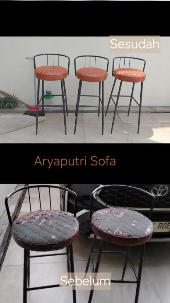 Servis sofa / service sofa ganti kain kulit