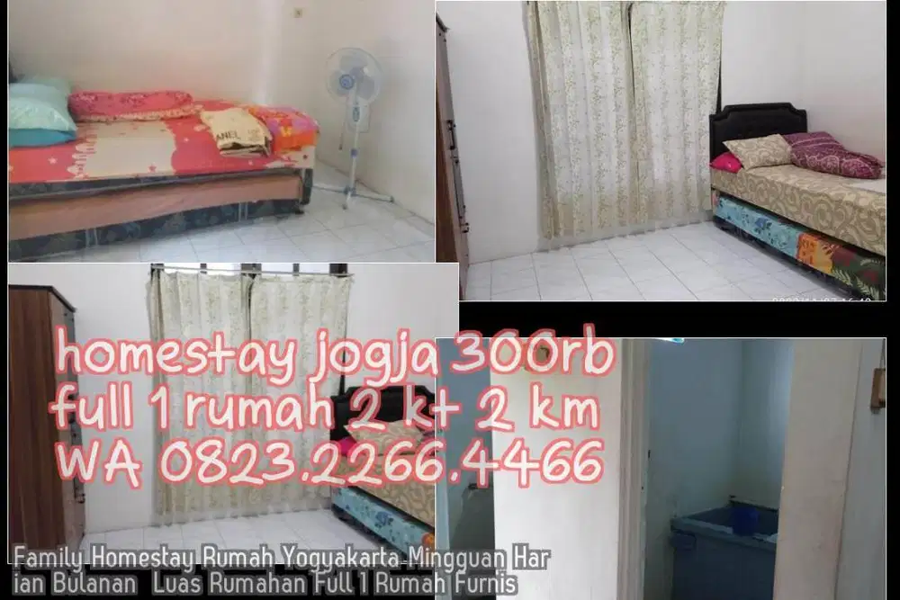 Family Homestay Rumah Yogyakarta Mingguan Harian Bulanan  Luas Rumahan