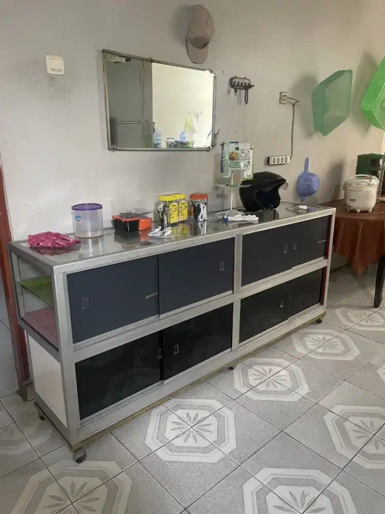 Jual 1 Paket Etalase konter 1,8m & Meja alat alat  service