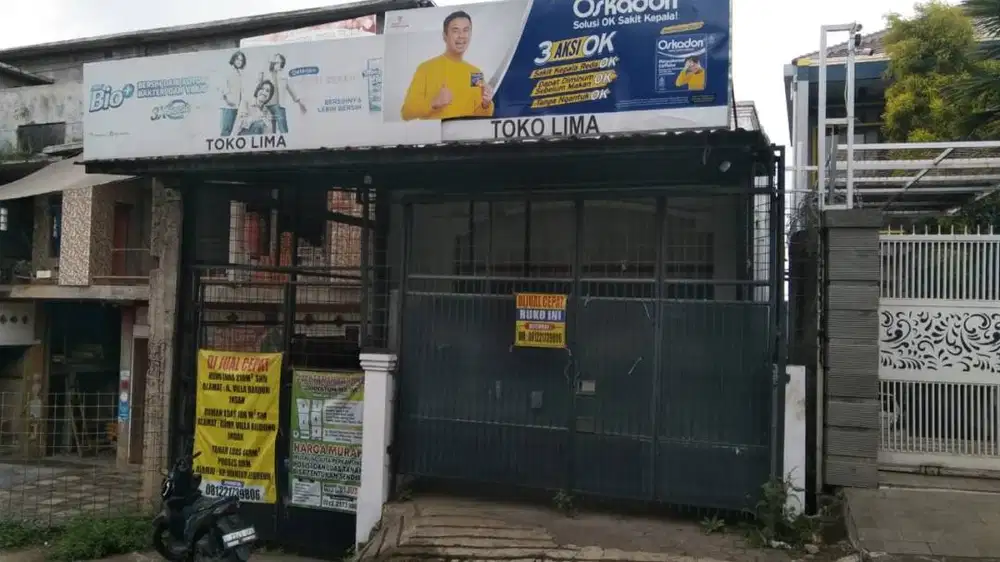 Jual Cepat Ruko 2 Lantai, Pinggir Jalan, Strategis, Cocok Segala Usaha