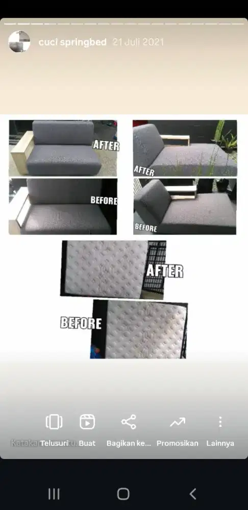 Jasa Panggilan Homeservis Cuci Sofa sofabed Kasur Springbed Karpet