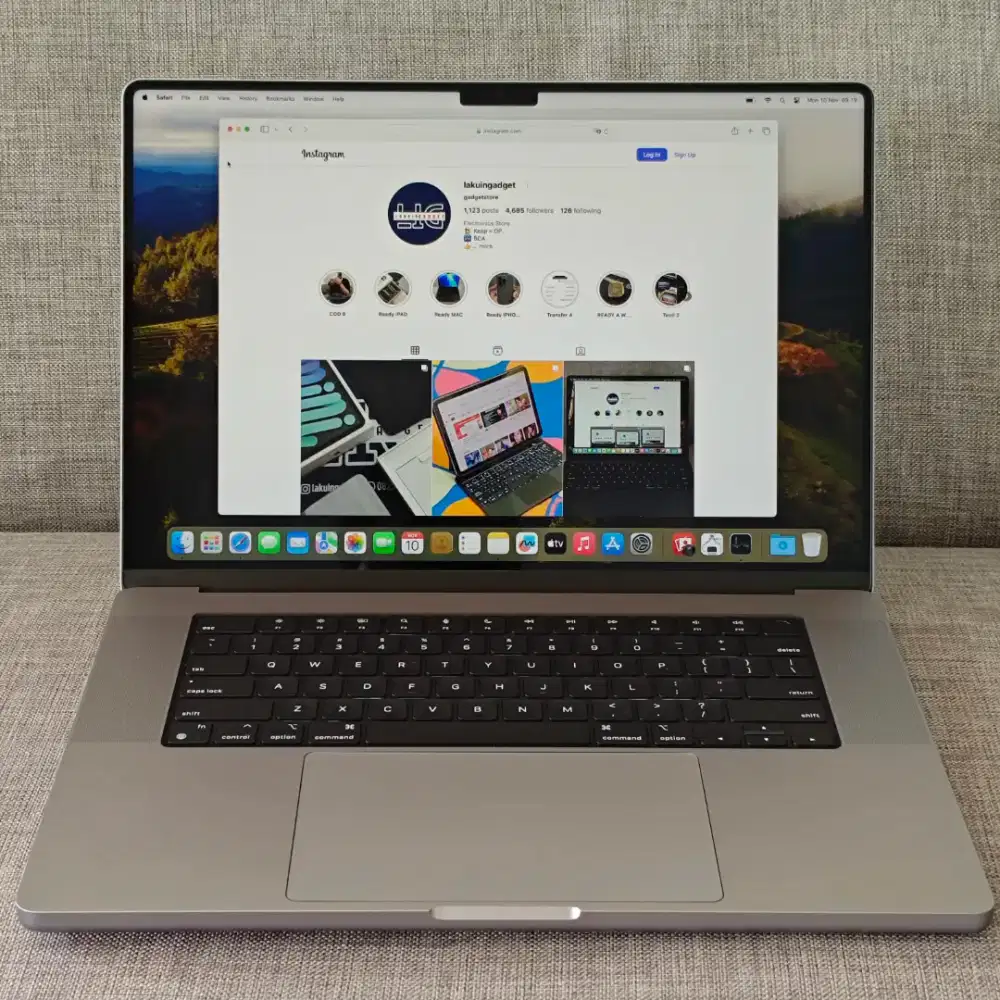 Macbook M1 Pro 16 Inch 16/512Gb BNOB Ibox Fullset Original Siap Pakai
