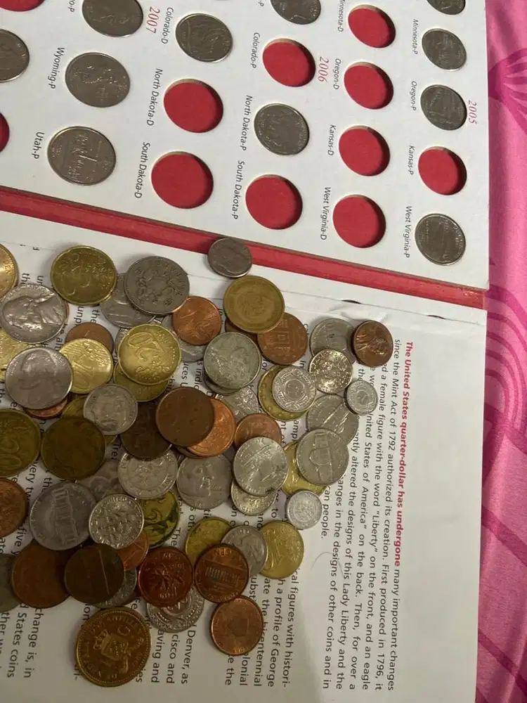 erbagai macam uang koin asing sen dollar sen euro dll