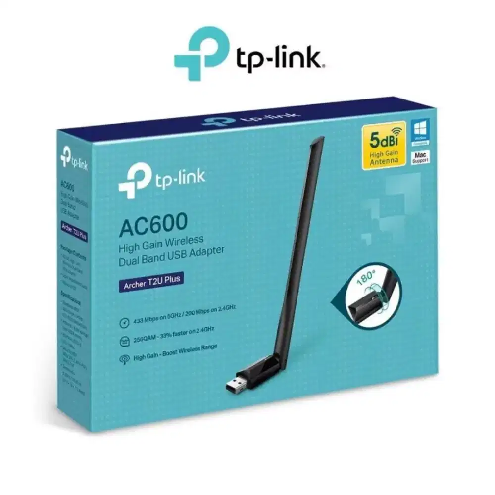 Wireless USB TP-Link Adapter Archer T2U Plus AC600
