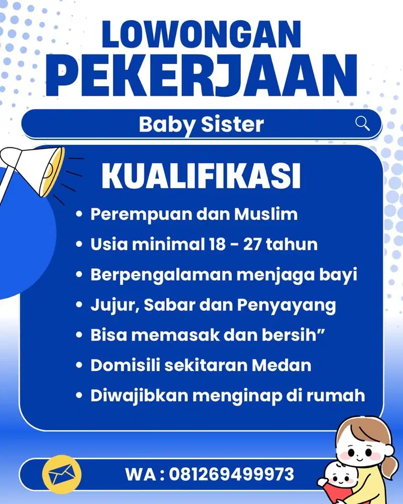 Dibutuhkan baby sister cepat
