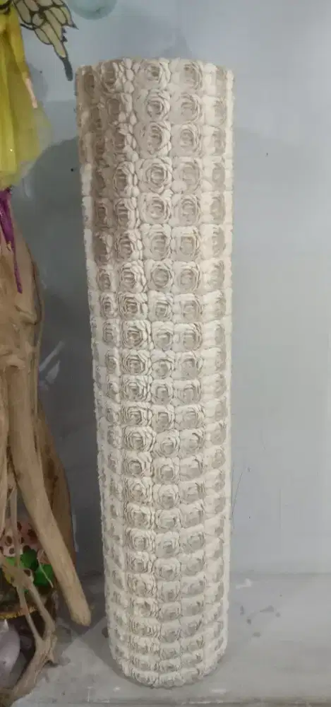 Lampu Kerang Motif Bunga Mawar Putih