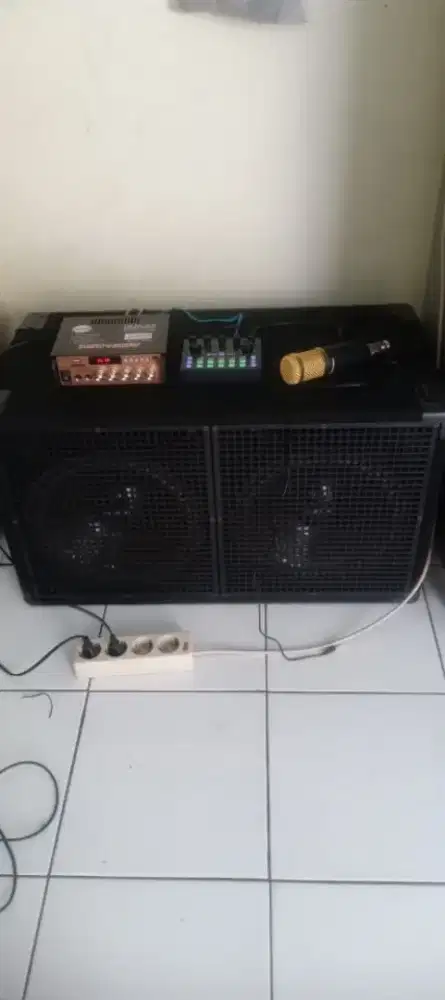 Subwoofer double 12 inci + Audio bluetooth 600 watt