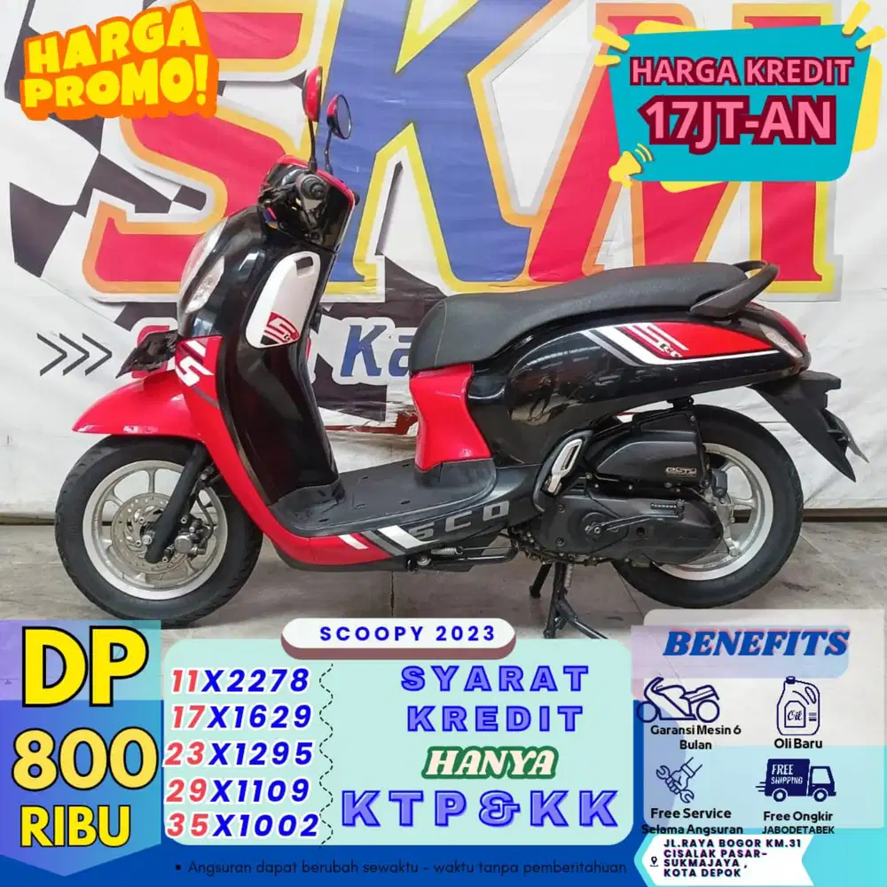 ( potongan tenor 2 bulan scoopy tahun 2023 DP:800) cash credit