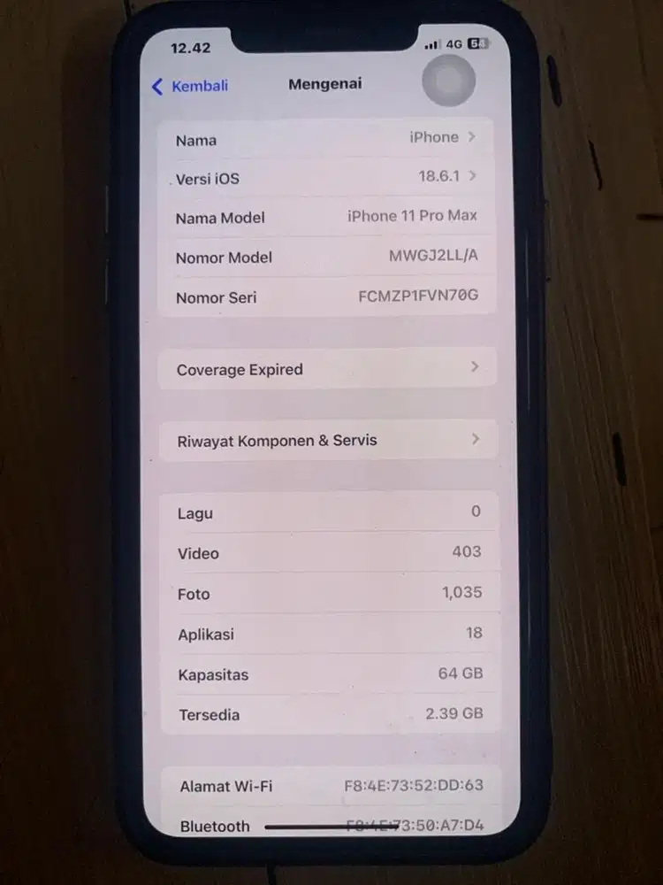 Iphone 11 promax fullet 64gb inter mulus