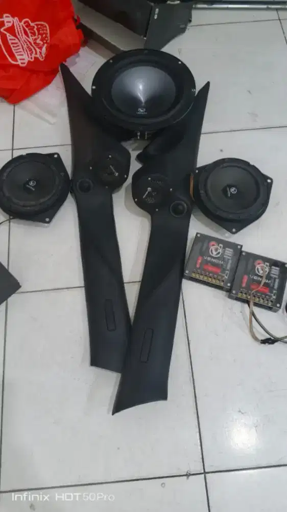 venom 3 way+ processor+power+subwoofer