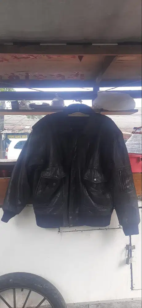 Jaket Bomber Kulit Domba Asli