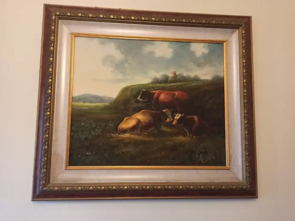 Lukisan Canvas asli Sapi