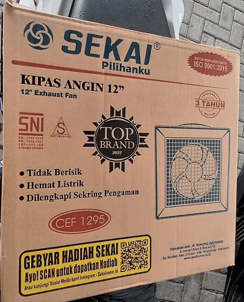Kipas Angin Exhaust Plafon Sekai 12 inc Cef 1295 Hexos Fan