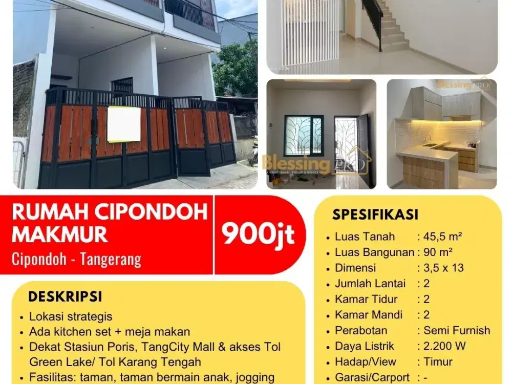 Dijual Rumah Modern Minimalis Cuma 900 Juta di Cipondoh Makmur