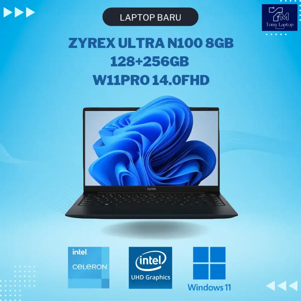 ZYREX ULTRA INTEL N100 UHD GRAPHICS RAM 8GBDDR4 RAM8GB SSD 128 + 256GB